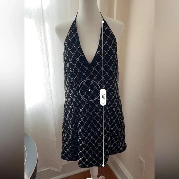 NBD Jack Gunmetal Black Halter Open Back Mini Dress Women Size XL - Picture 4 of 6